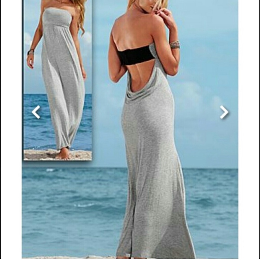 Venus open back strapless maxi dress BLUE